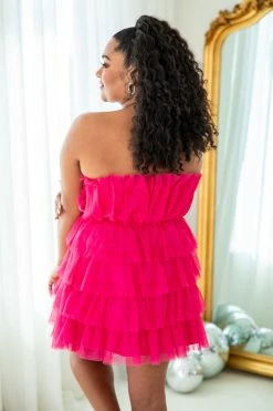 Promo 🧨 Pink Lily Karma Is My Boyfriend Hot Pink Strapless Tulle 👗 Dress 👏 -Cheap dresses Store 187088 karmaismyboyfriend 179352 deandranude 187048 weshouldbe 1 650x