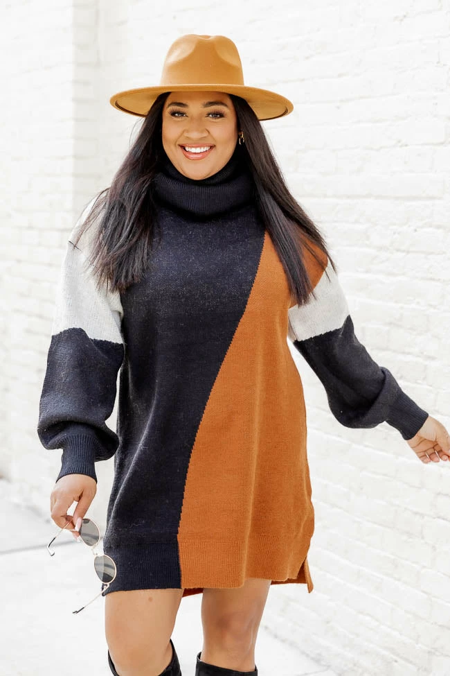 Buy π Pink Lily Come With Me Black Colorblock Turtleneck Sweater π Dress π 6 Buy π Pink Lily Come With Me Black Colorblock Turtleneck Sweater π Dress π - Image 6