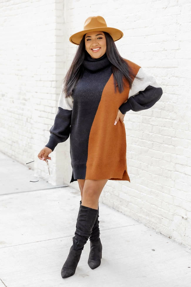 Buy π Pink Lily Come With Me Black Colorblock Turtleneck Sweater π Dress π 5 Buy π Pink Lily Come With Me Black Colorblock Turtleneck Sweater π Dress π - Image 5