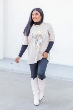 Cheapest 🎉 Pink Lily Oversized Leopard Beige Graphic Tee 👗 Dress 😀 -Cheap dresses Store 187748 12 650x