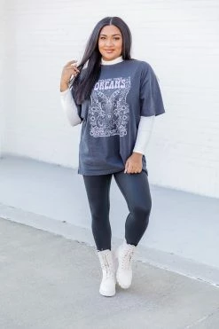 Budget 💯 Pink Lily Oversized Butterfly Black Graphic Tee 👗 Dress 🛒