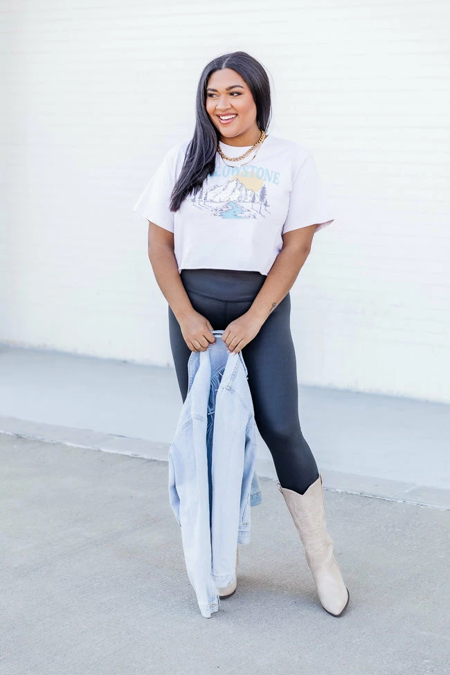 Outlet π Pink Lily Yellowstone Bone Cropped Graphic Tee π₯° 4 Outlet π Pink Lily Yellowstone Bone Cropped Graphic Tee π₯° - Image 4