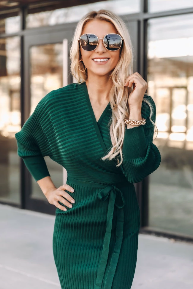 Cheap π Pink Lily Main Event Green Wrap Sweater π Dress β 2 Cheap π Pink Lily Main Event Green Wrap Sweater π Dress β - Image 2