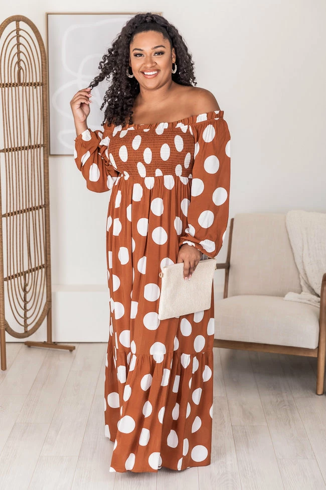 Top 10 π CAITLIN COVINGTON X PINK LILY Bluff Walk Brown Polka Dot Off The Shoulder Maxi π Dress FINAL SALE π― 13 Top 10 π CAITLIN COVINGTON X PINK LILY Bluff Walk Brown Polka Dot Off The Shoulder Maxi π Dress FINAL SALE π― - Image 13