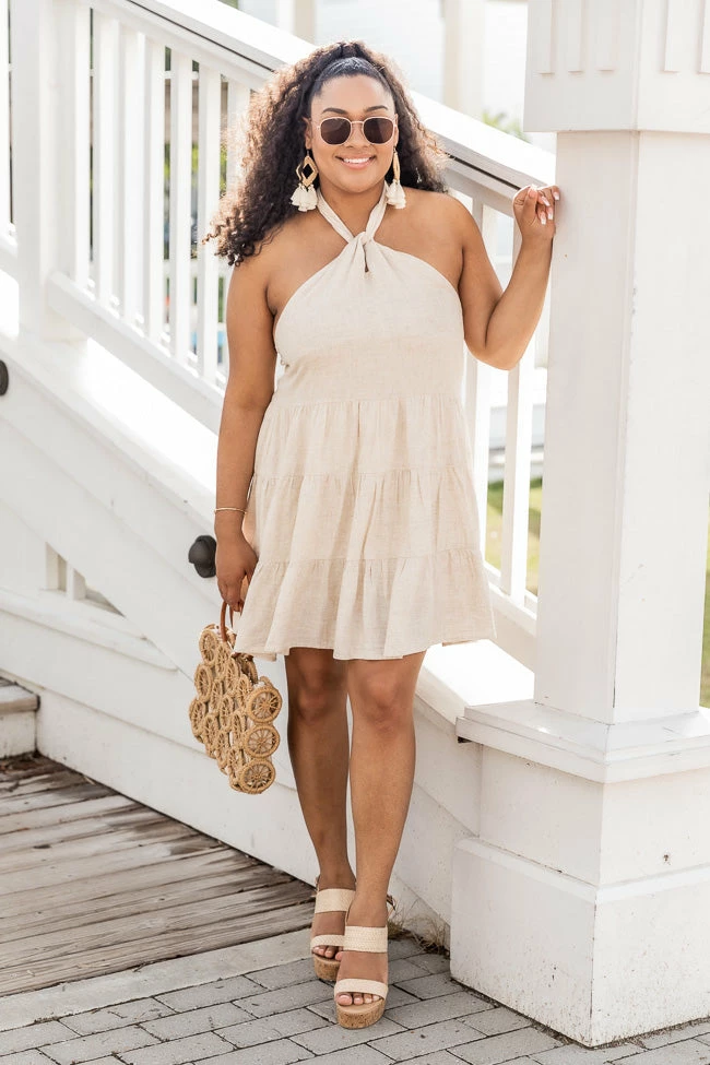 Outlet π Pink Lily Bittersweet Love Taupe Halter Mini π Dress FINAL SALE π 11 Outlet π Pink Lily Bittersweet Love Taupe Halter Mini π Dress FINAL SALE π - Image 11