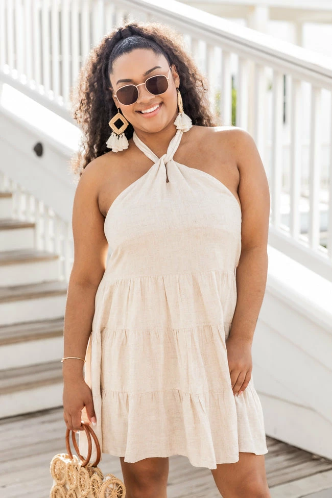 Outlet π Pink Lily Bittersweet Love Taupe Halter Mini π Dress FINAL SALE π 12 Outlet π Pink Lily Bittersweet Love Taupe Halter Mini π Dress FINAL SALE π - Image 12