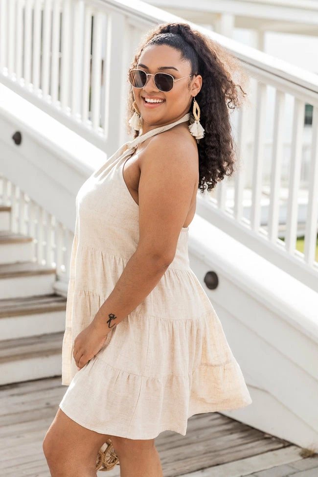 Outlet π Pink Lily Bittersweet Love Taupe Halter Mini π Dress FINAL SALE π 14 Outlet π Pink Lily Bittersweet Love Taupe Halter Mini π Dress FINAL SALE π - Image 14