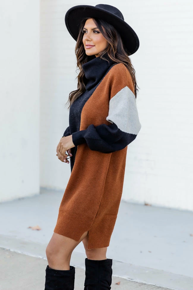 Buy π Pink Lily Come With Me Black Colorblock Turtleneck Sweater π Dress π 4 Buy π Pink Lily Come With Me Black Colorblock Turtleneck Sweater π Dress π - Image 4