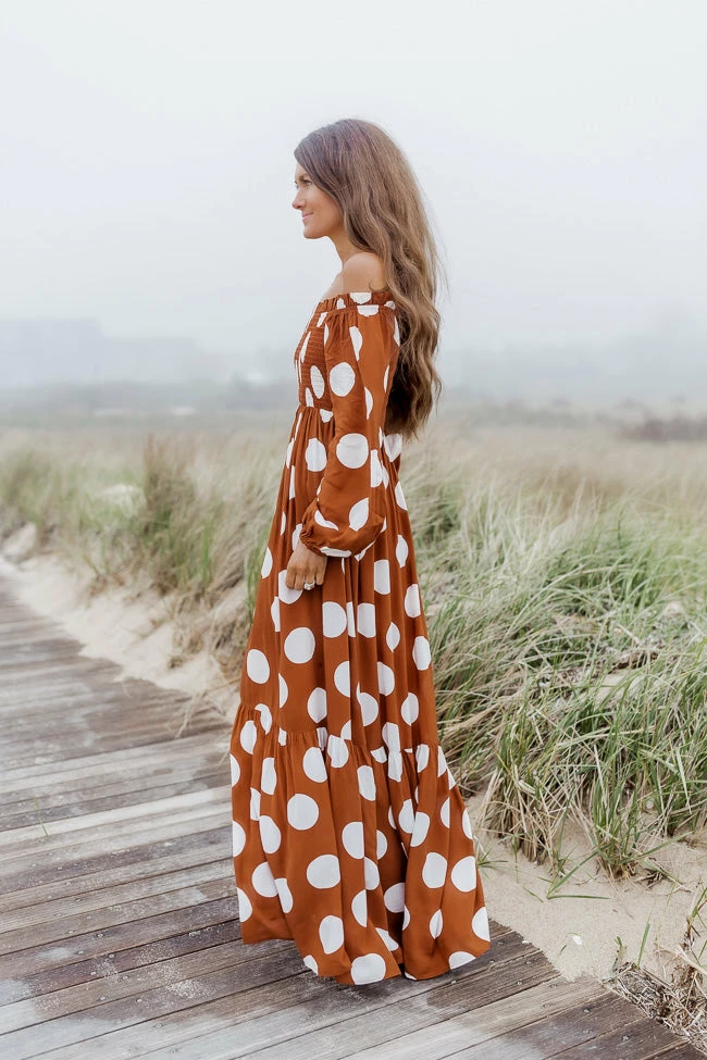 Top 10 π CAITLIN COVINGTON X PINK LILY Bluff Walk Brown Polka Dot Off The Shoulder Maxi π Dress FINAL SALE π― 5 Top 10 π CAITLIN COVINGTON X PINK LILY Bluff Walk Brown Polka Dot Off The Shoulder Maxi π Dress FINAL SALE π― - Image 5