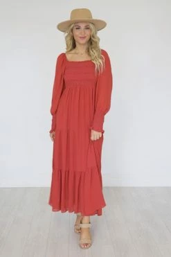 Hot Sale ⌛ Pink Lily Momentary Phase Rust Smocked Bust Maxi 👗 Dress FINAL SALE 🎉 -Cheap dresses Store 3e8d4de16d1d4c2da9f73e5ac0e0521c.thumbnail.0000000000 530x530
