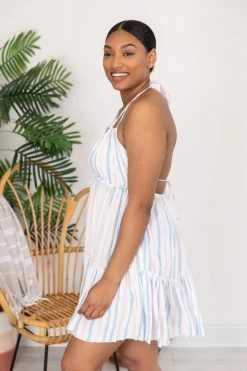 Wholesale 😉 Pink Lily A Heartbeat Song Striped Blue/Pink 👗 Dress FINAL SALE 🎉 -Cheap dresses Store 4W3A3927 650x