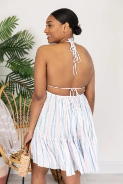 Wholesale 😉 Pink Lily A Heartbeat Song Striped Blue/Pink 👗 Dress FINAL SALE 🎉 -Cheap dresses Store 4W3A3929 650x