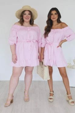 Coupon 😉 CAITLIN COVINGTON X PINK LILY Nantucket Pink Off The Shoulder Button Front Mini 👗 Dress FINAL SALE 💯 -Cheap dresses Store 4aa2421d743b4eba892999d775c09a11.thumbnail.0000000 530x530