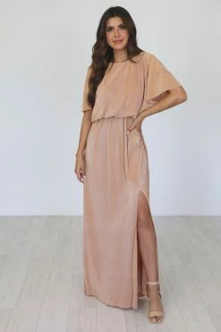 Best Pirce 🔔 Pink Lily A Step Above Camel Plisse Short Sleeve Maxi 👗 Dress FINAL SALE 😉 -Cheap dresses Store 77823b72a97d417c80258fc074ce8101.thumbnail.0000000000 530x530