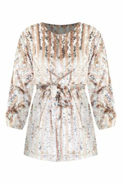 Buy 🤩 Pink Lily Diamonds In My Eyes Striped Sequin Mini 👗 Dress 🛒 -Cheap dresses Store DiamondsInMyEyesStripedSequinMiniDress 650x