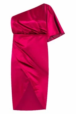 Best Sale 💯 Pink Lily Happiest Moment Wine One Shoulder Wrap 👗 Skirt 👗 Dress ⌛ -Cheap dresses Store HappiestMomentWineOneShoulderWrapSkirtDress 650x