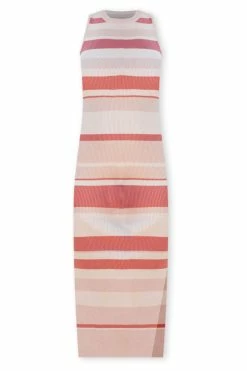 Outlet 🌟 Pink Lily Sweet Applause Rust Striped High Neck Bodycon 👗 Dress ✔️ -Cheap dresses Store SweetApplauseRustStripedHighNeckBodyconDress 650x