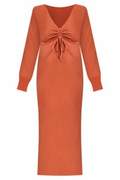 Top 10 😍 Pink Lily When I'm With You Rust Ribbed Cinched Bust Midi 👗 Dress FINAL SALE 😍 -Cheap dresses Store WhenI mWithYouRustRibbedCinchedBustMidiDress 650x