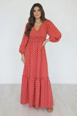 Brand new ❤️ Pink Lily Gather Your Thoughts Rust Polka Dot Smocked Waist Maxi 👗 Dress ⭐ -Cheap dresses Store ac2df2dd3a4945829a79cc8664f89cd0.thumbnail.0000000000 530x530