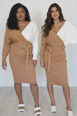 Promo 👍 Pink Lily Do The Unthinkable Brown And Ivory Colorblock Wrap Midi 👗 Dress 🧨 -Cheap dresses Store c4c023ae50b1442e8026c289266b513d.thumbnail.0000000000 530x530