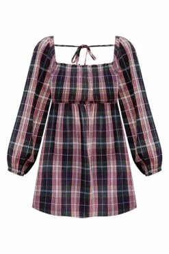 Brand new 🌟 Pink Lily For A While Green Plaid Smocked Bust 👗 Dress 🎁 -Cheap dresses Store for a while green plaid smocked bust dress 650x