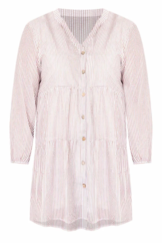 Best Pirce π Pink Lily From Now On Taupe Striped Button Front π Dress π 15 Best Pirce π Pink Lily From Now On Taupe Striped Button Front π Dress π - Image 15